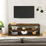 Meuble TV Vasagle avec étagères de rangement - Cadre en Acier, Marron et Noir, 140 x 40 x 52 cm (Vendeur tiers)