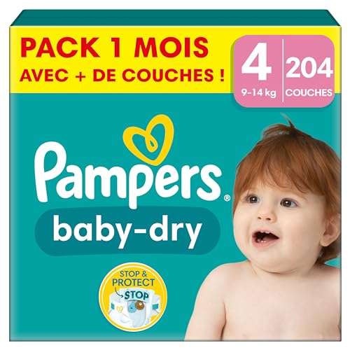 LOT DE 4 - PAMPERS - Premium Protection Couches bébé Taille 4 (9