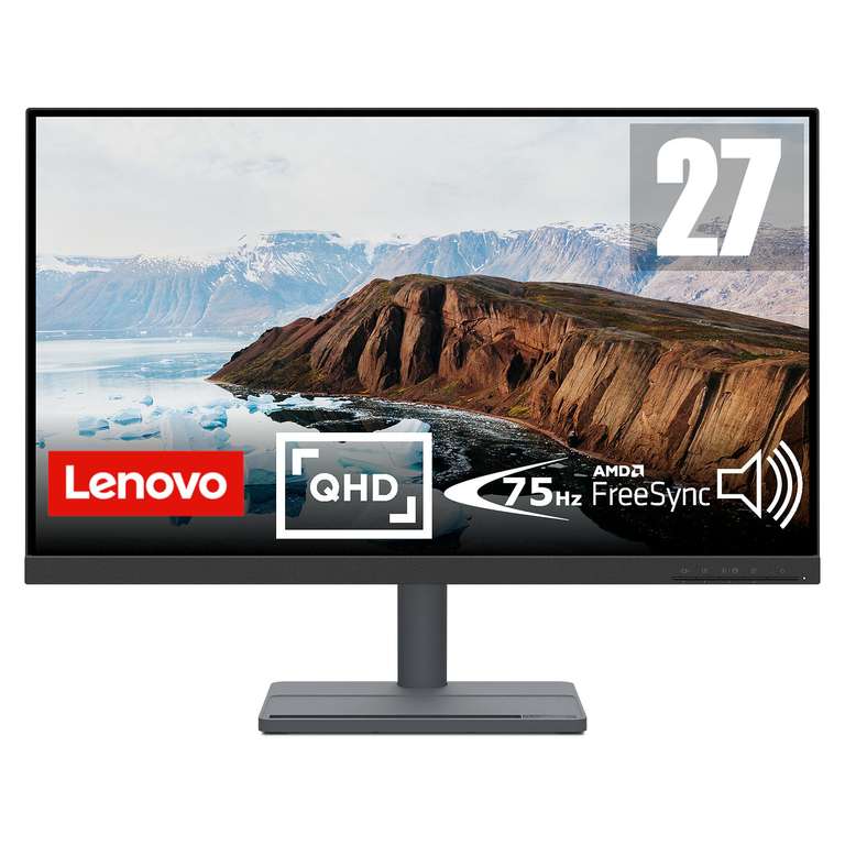 Ecran PC 27" Lenovo L27q-35 - QHD, Dalle VA, 75 Hz, 4 ms, FreeSync
