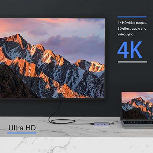 Hub USB C 7-en-1 Hopday - Adaptateur multiport Double écran avec USB C vers HDMI 4K (via coupon)