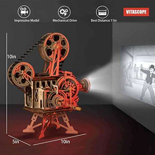 Puzzle 3D en bois Robotime - Projecteur Vitascope (vendeur tiers, via coupon)