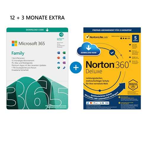Microsoft 365 Famille + Notion 360 Deluxe Total Protection 12 Mois + 3 Mois offerts (Dématérialisé)