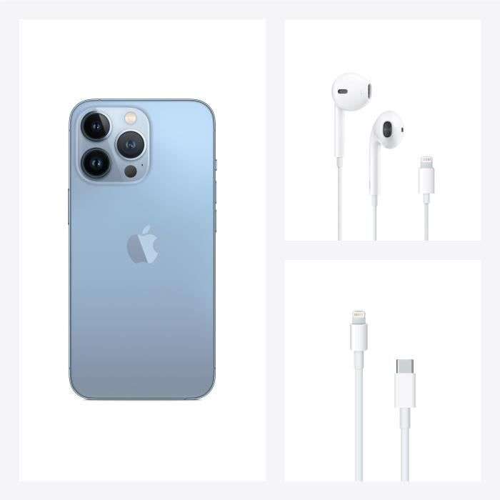Smartphone 6.1" Apple iPhone 13 Pro - 1 To, Sierra Blue avec Earpods (+ 100€ à cagnotter pour les CDAV)