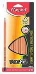 10 Crayons à Maped HB Graphite Black’Pep - Ergonomique et Triangulaire - Crayons en Bois Certifié 100% FSC