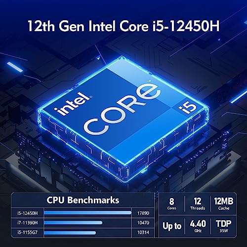 Mini PC Geekom IT12 - i5-12450H, 16 Go Ram, 512 Go, WIFI 6 BT 5.2