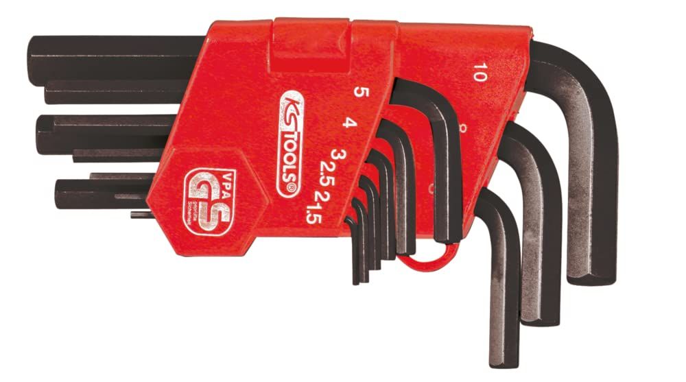 Jeu de 9 clés KS Tools mâles courtes brunies 151.3211 - 6 x 6 pans