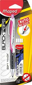 Crayon automatique Maped Black'Peps 0.5 mm + 12 recharges + 4 gommes de remplacement (Couleur aléatoire)