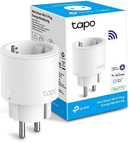 Prise Connectée WiFi TP-Link Tapo Nano P115 (Suivi de consommation, 16A Type F, Prise Intelligente compatible avec Alexa et Google)