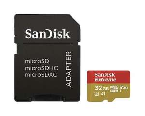 Carte mémoire flash SanDisk Extreme - Adaptateur microSDHC, SD inclus(e), 32 Go (Vendeur Tiers)