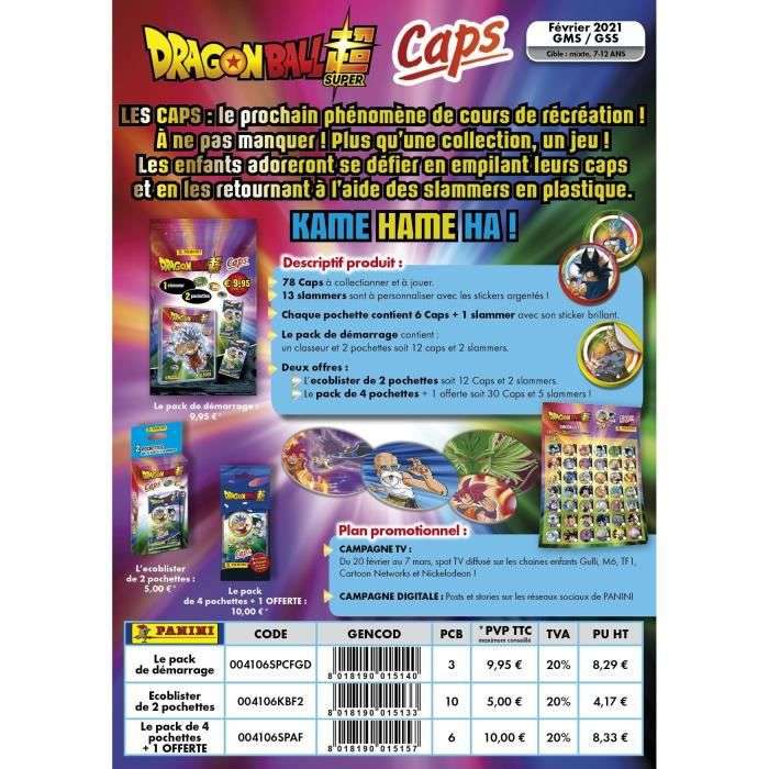 Pack Dragon Ball Super Caps - 1 Album Collector + 2 pochettes de Caps