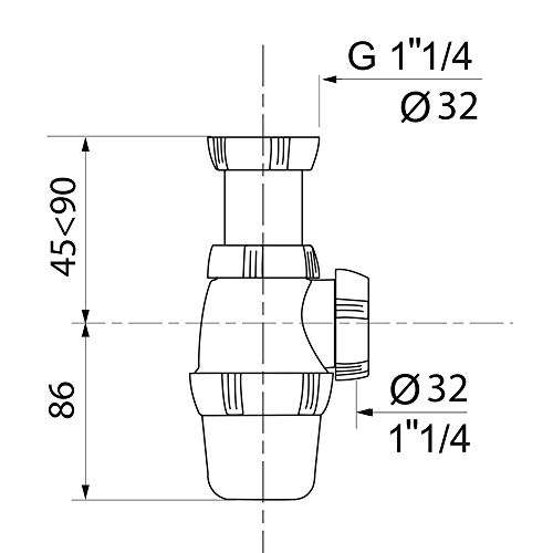 Siphon lavabo réglable Wirquin SP3158 - 32mm