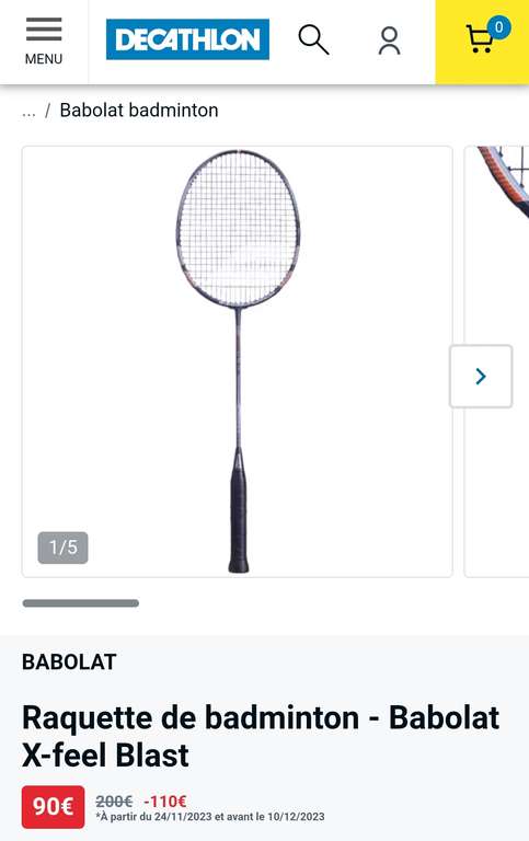 Raquette de badminton - Babolat X-feel Blast