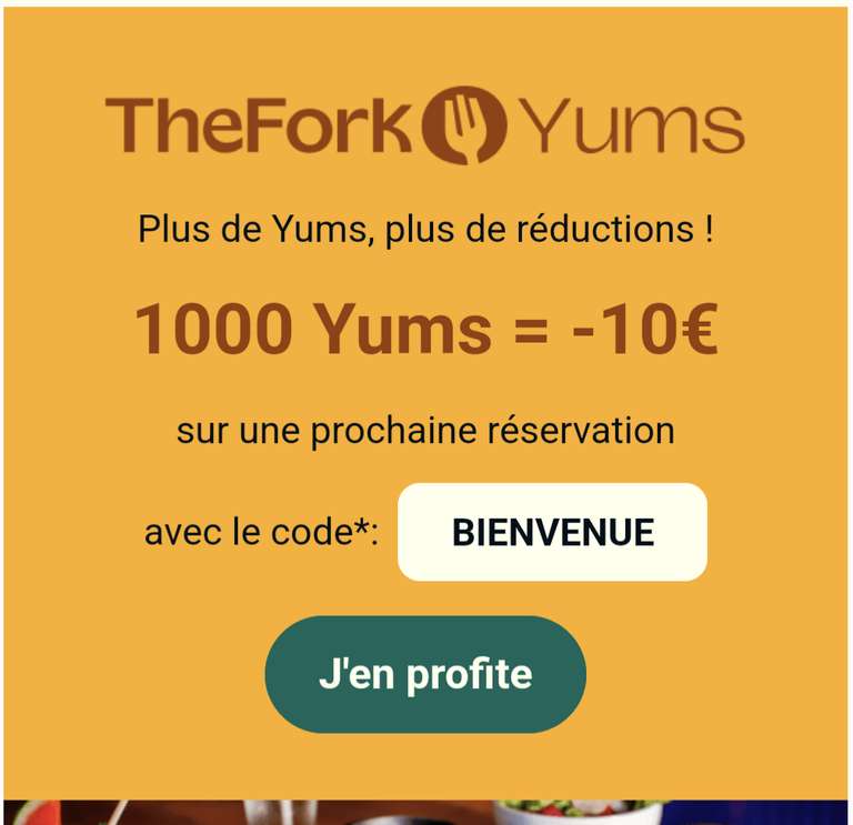 [Nouveaux Clients]1000 Yum sur votre prochaine réservation