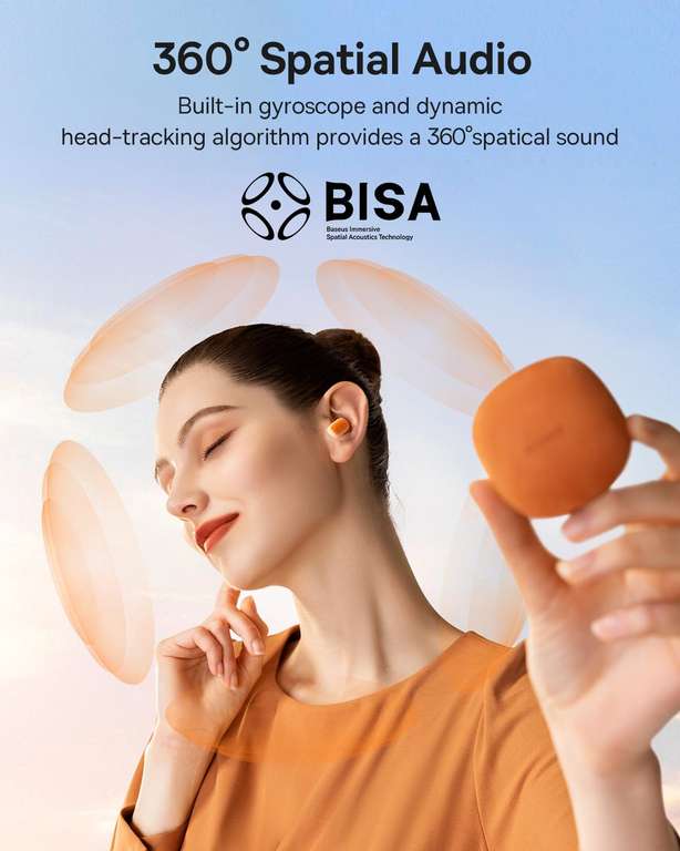 Écouteurs sans fil Baseus Airnora 2 - Réduction de bruit active, Son spatial BISA, Bluetooth 5.3 (Vendeur Tiers)