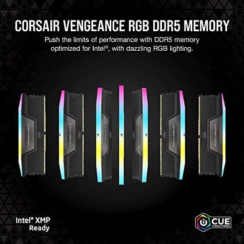 Kit Mémoire RAM Corsair Vengeance RGB DDR5 - 32 Go (2x 16 Go), 6400 MHz, CL32