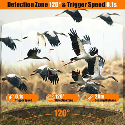 Caméra de chasse et observation avec alarme Coolife 32MP + Carte SD 32 Go - Vision Nocturne, Grand Angle 120°, 0.1s (vendeur tiers)