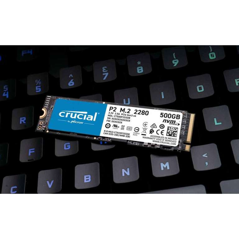 SSD interne M.2 NVMe Crucial P2 (CT1000P2SSD8) - 1 To (3D NAND)