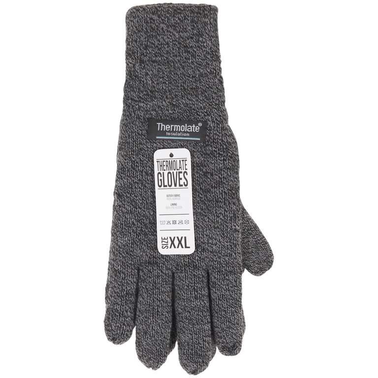 Gants - Grijs - Taille XXL - Femme - Homme - Chaud - Hiver - Thermolate