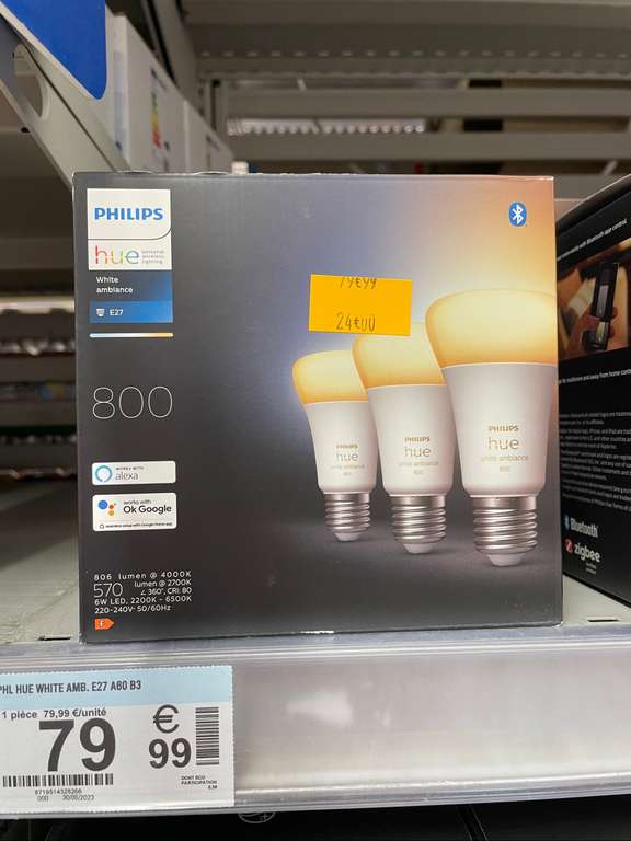 Lot de 3 ampoules connectées Phillips Hue White ambiance - Carrefour Lattes (34)