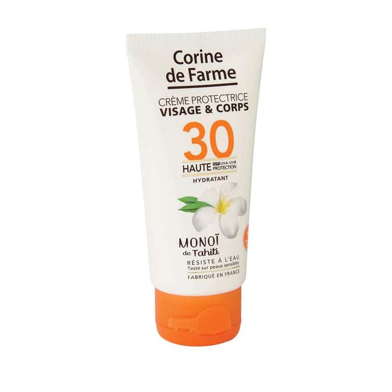 Lot de 3 Crèmes Protectrices Corine de Farme - SPF30 Haute Protection UVA-UVB, Visage et Corps, Sans Paraben, 50 ml (via coupon)