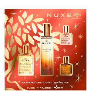 Coffret Nuxe Fragrance Mythique: Eau de parfum Prodigieux (50ml), huile prodigieuse 30ml, huile florale (10ml), huile prodigieuse or (10ml)