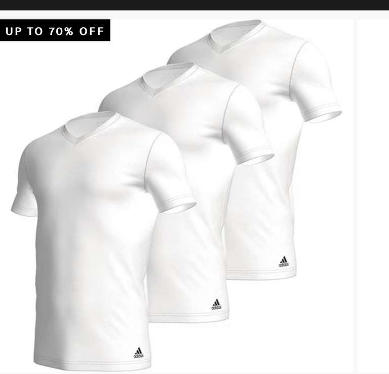 Lot de 3 T-shirts Adidas à col en V en coton Active Core pour hommes