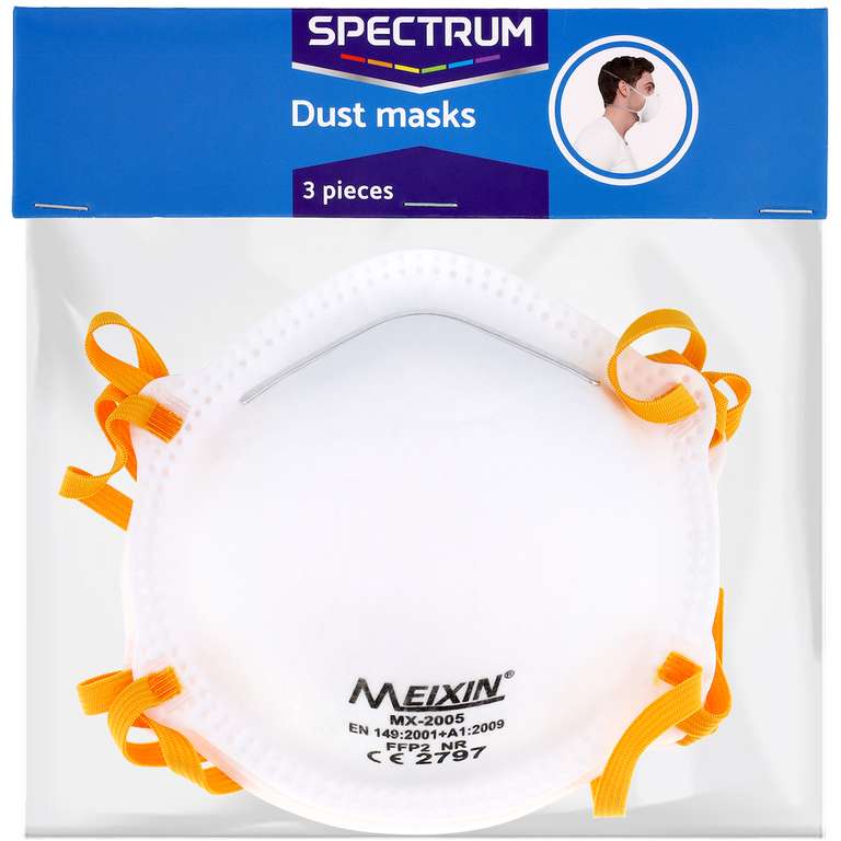Paquet de 3 masques antipoussière Spectrum - FFP2
