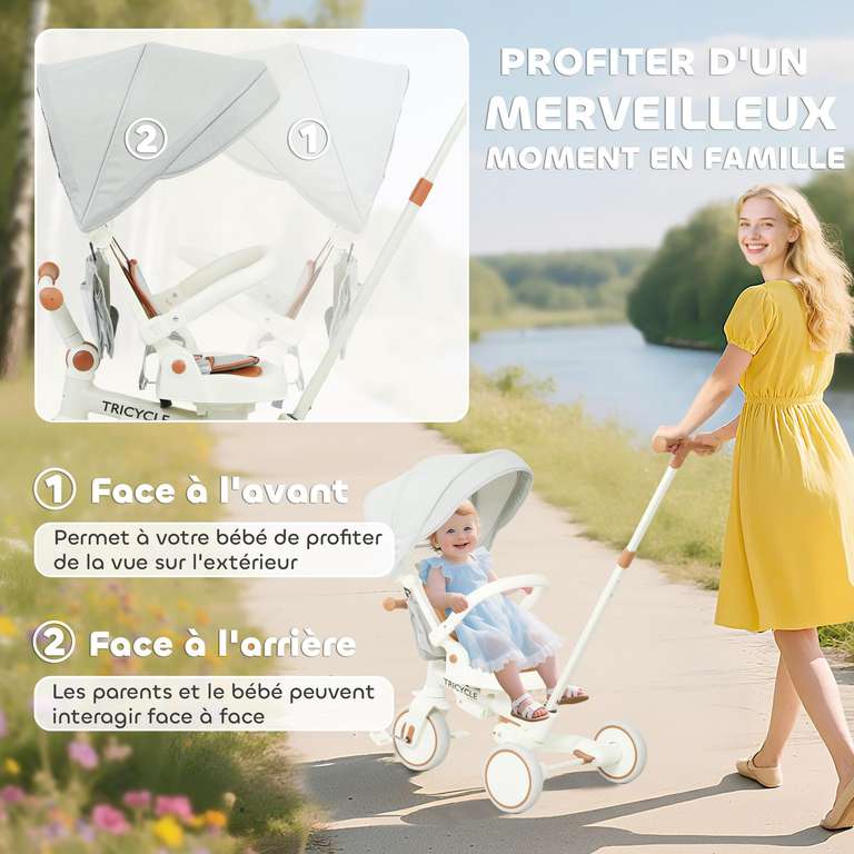 Tricycle Evolutif JumPop® 5 En 1 Sonnette Avec Autocollants 2