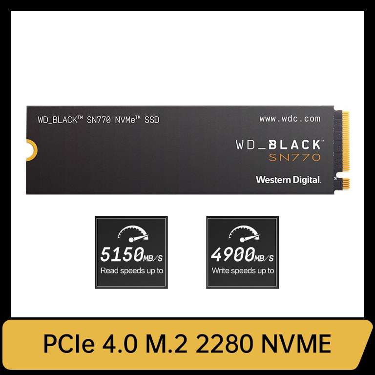 SSD interne M.2 NVMe 4.0 Western Digital WD_Black SN770 - 2 To