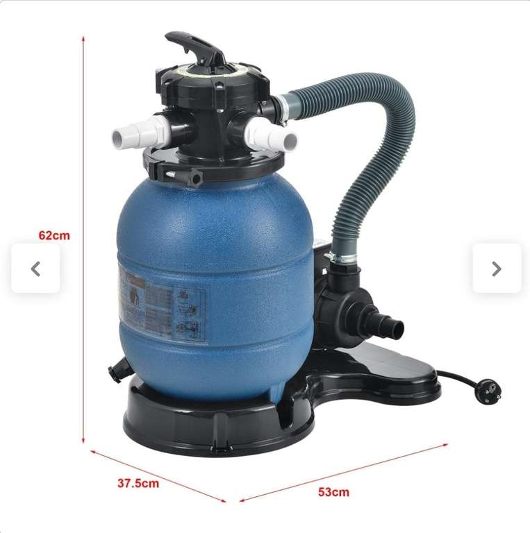 Pompe Filtre à Sable pour Piscines 12-20 m³ 400 W Plastique Cuivre Bleu Pro.tec (Vendeur tiers)