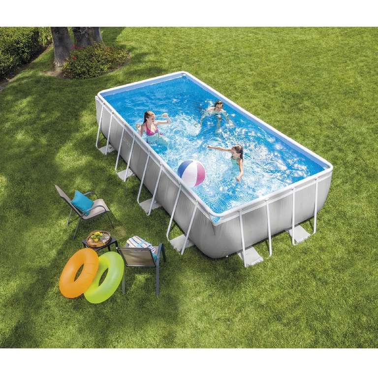 Kit piscine tubulaire rectangulaire Intex Prism Frame - 4x2+1.22m (via 274.50€ sur la carte fidélité + 100€ d'ODR)