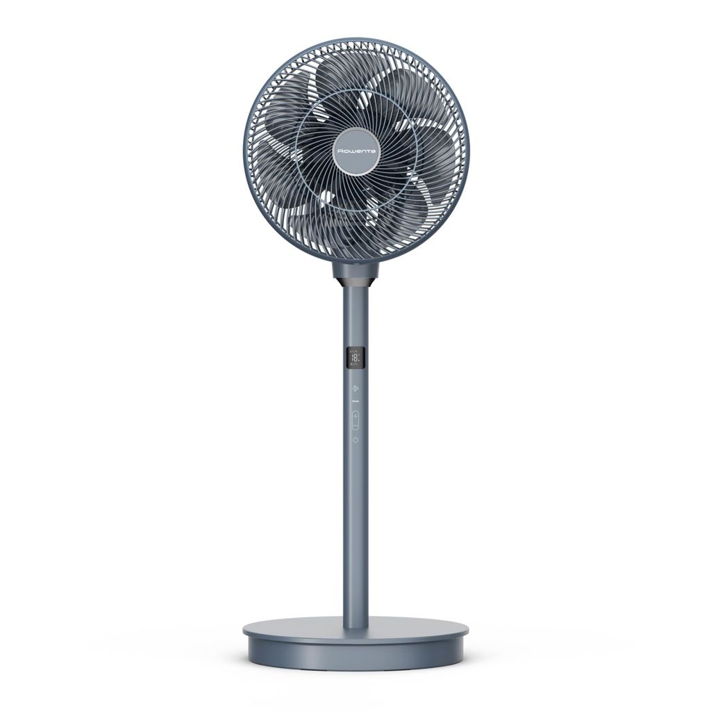 Ventilateur sur pied Rowenta Turbo Silence Compact 3D Multiflow QV5041F1 - 18 Vitesses, Mode Nuit, Télécommande