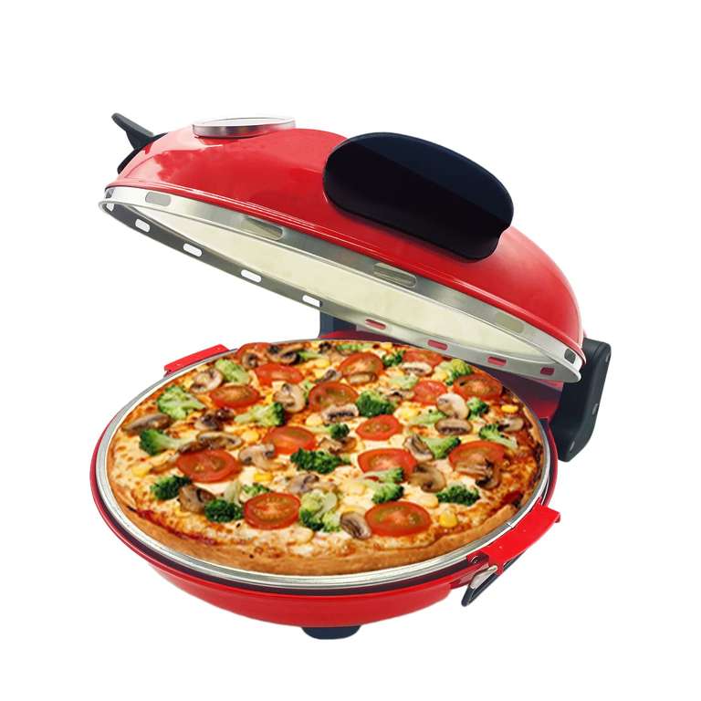 [Prime] Four à Pizza électrique Klaif 420 ℃ 1200 Watts - 5 Niveaux De Température Séparés, Plaque En Pierre, 31 Cm (vendeur tiers)