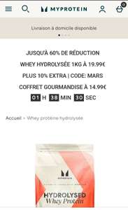 Whey hydolisée 1kg (goût nature)