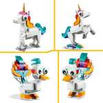 LEGO 31140 Creator 3-en-1 La Licorne Magique, Jouet Transformable, Hippocampe en Paon en Arc-en-Ciel avec Licorne