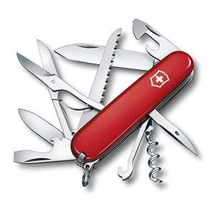 Couteau de poche suisse Victorinox Huntsman - Multifonction, Léger, 15 Fonctions, Grande lame, Tire-bouchon, Ouvre-boîtes, Rouge