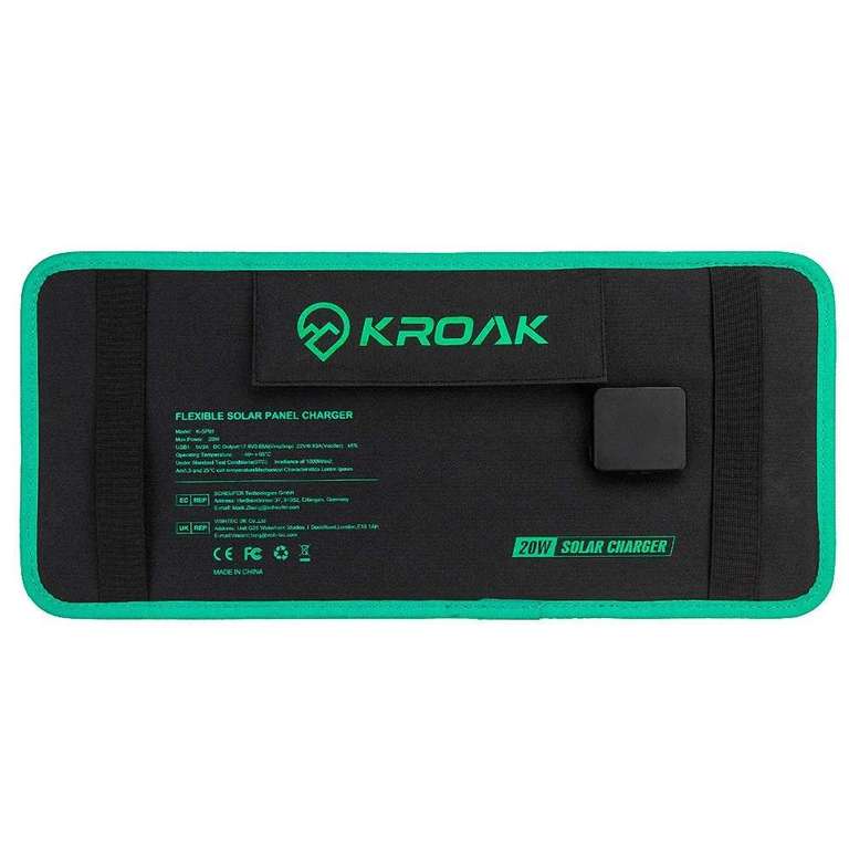 Panneau solaire pliable portable KROAK K-SP01 - 20W (Entrepôt EU)