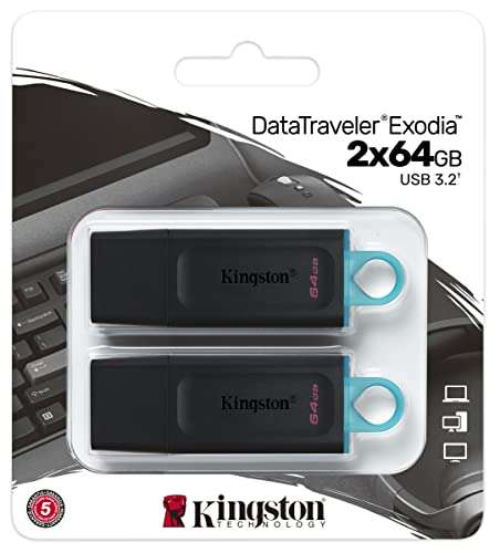 Lot de 2 Clés USB 3.2 Kingston DataTraveler Exodia - 2 x 64 Go