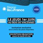 Invitation gratuite sur inscription au Concert Spécial au Bois de Vincennes - Olympiade culturelle 2023, Paris (75)