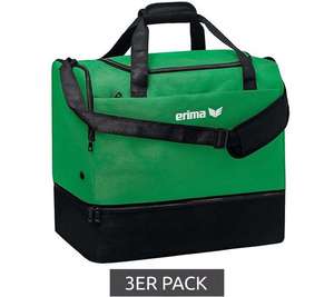 Pack de 3 Erima Sportsbag Team Botton Case - Sac de sport, Sac de football, Sac de sport 35L - Vert