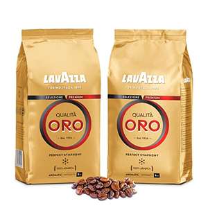 Lot de 2 paquets de café en grains Lavazza Café Espresso Qualità Oro Intensité 5 - 2 x 1 kg (via coupon et abonnement)