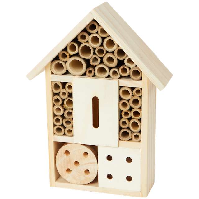 Hôtel à insectes en bois certifié FSC - 13.5 x 5 x 18.5 cm (différents modèles au choix)