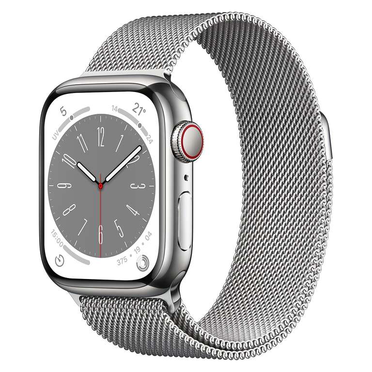 Apple Watch Series 7 GPS + Cellular Silver Stainless Argent Bracelet  Milanese 45 mm - Montre connectée - Garantie 3 ans LDLC