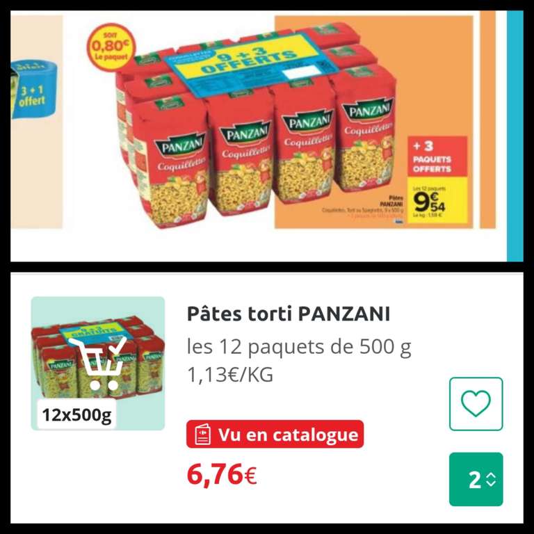 Lot de 12 paquets de pâtes Panzani - 12x500g, Fougères (35)