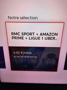 [Abonnés Box SFR] Abonnement de 12 mois à RMC Sport + Amazon Prime Video & Ligue 1