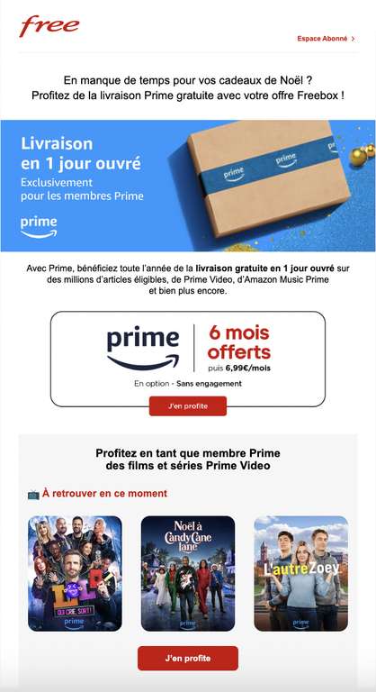 6 mois d'abonnement à Amazon Prime offerts aux clients Freebox Révolution, Pop et Mini 4K (sans engagement)