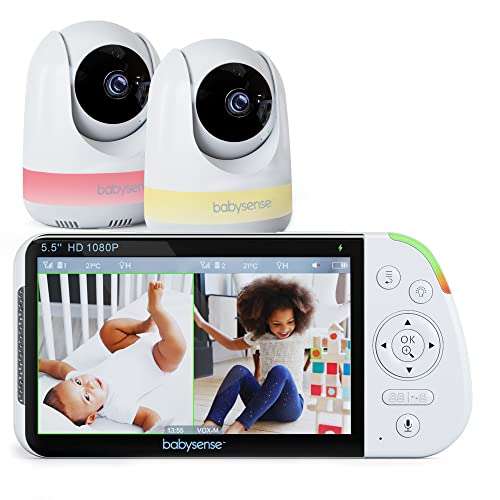 Babysense Moniteur Bébé 5.5” HD 1080p avec 2 caméras (Vendeur Tiers) –