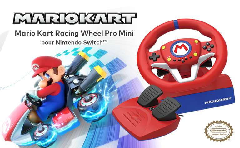 HORI Mario Kart Racing Wheel Pro MINI Volant et pédales (Rouge, Bleu,  Blanc) - Interdiscount