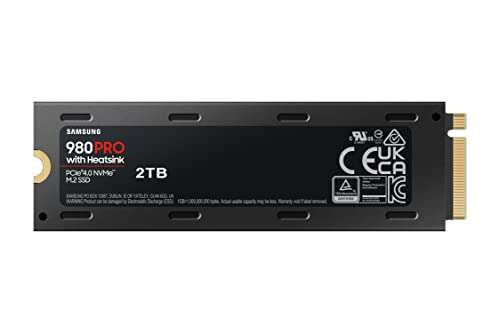 SSD Interne NVMe M.2 PCIe 4.0 Samsung 980 PRO MZ-V8P2T0CW - 2 To, Dissipateur inclus, Compatible PS5