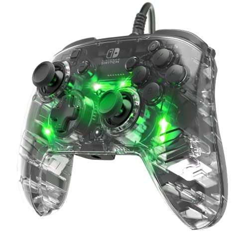 Manette filaire sous licence PDP Afterglow Deluxe à LED pour Switch et OLED